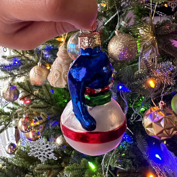 Holiday Inspirations Glass Ornament SNOWMAN Blown Glass Christmas 3.5" New - Picture 4 of 10